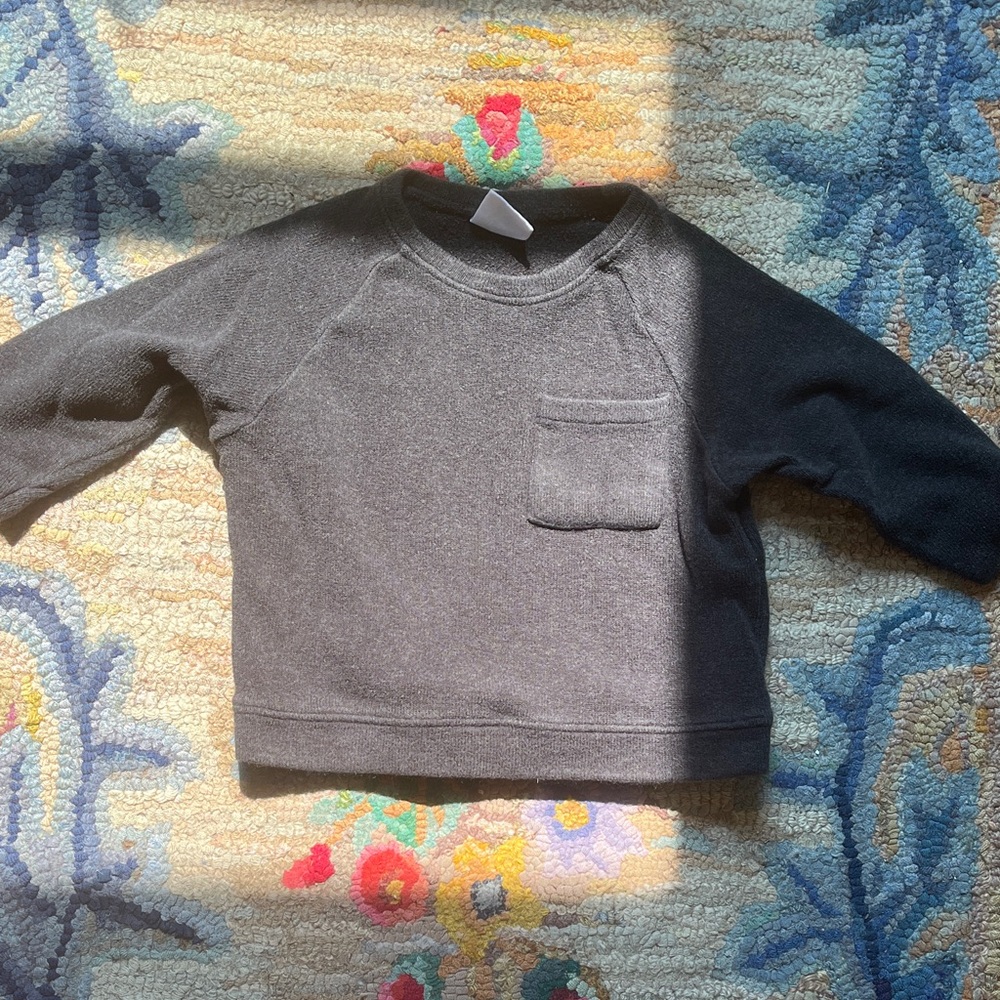 Zara charcoal black sweatshirt, 9-12m
